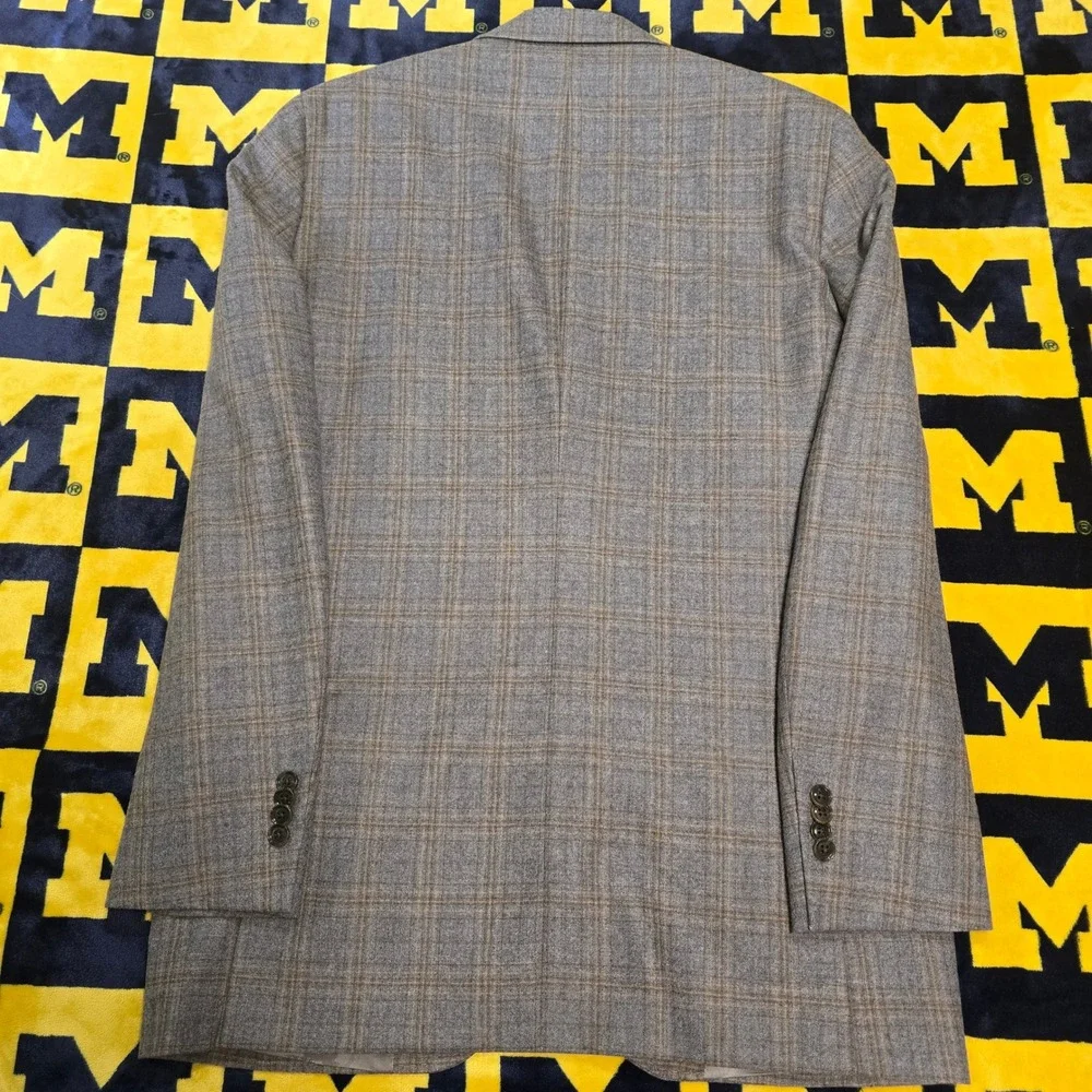 Ted Baker London Jay SPJ Mens 40L Grey Glen Plaid 100% Wool Blazer Sport Coat